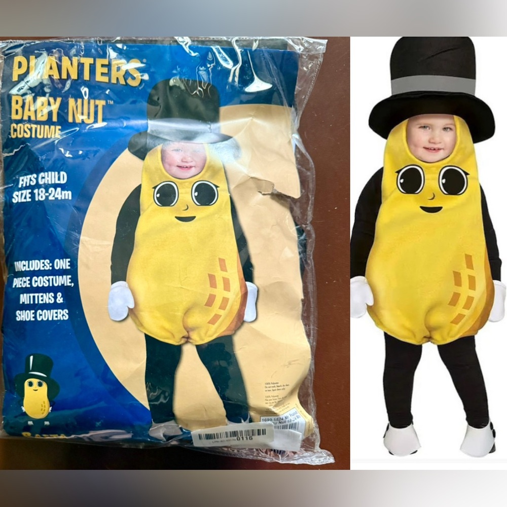 Planters Baby Nut Mr Peanut Funny Adorable Toddler Costume - Size 18-24M~ NWT